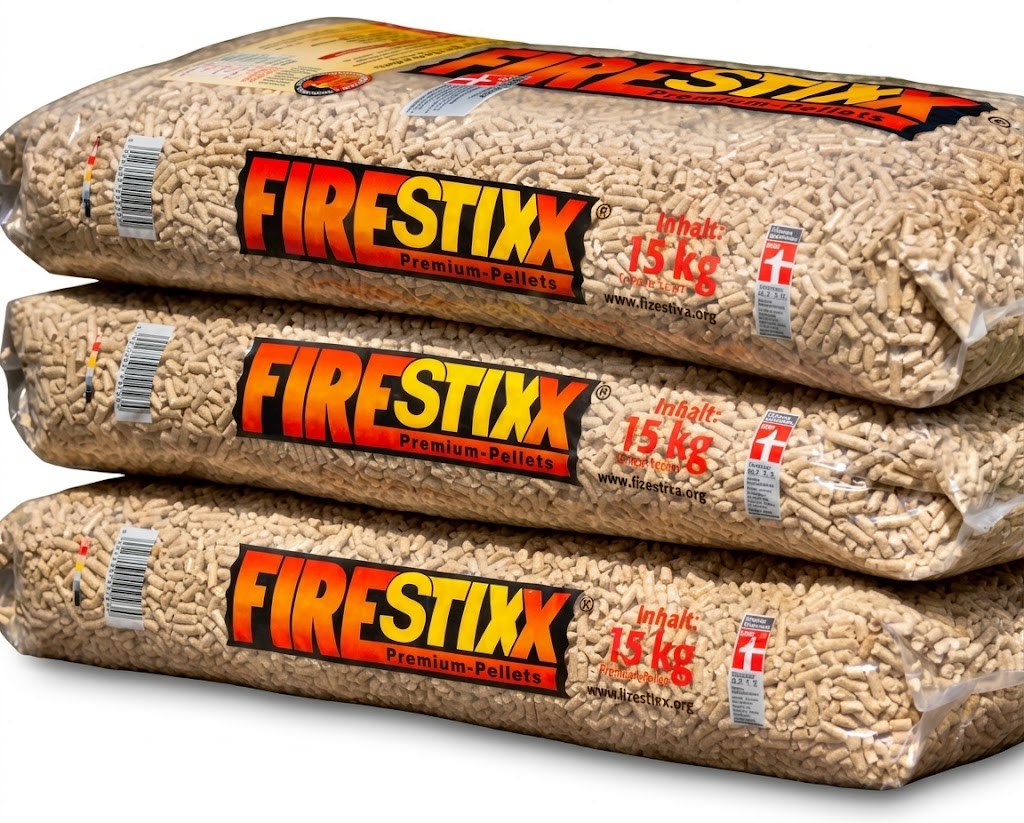 FireStixx Premium Holzpellets DINplus / ENplus A1 – Palette mit 66 Säcken, 990 kg