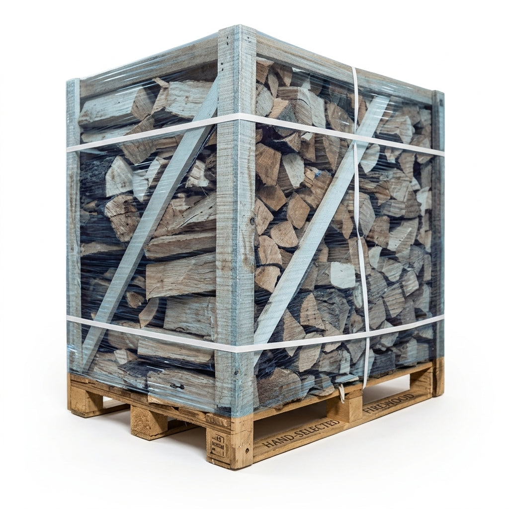 Buchen Brennholz 25 cm – auf Palette gestapelt, 1 rm / 1,6 srm, ca. 500 kg