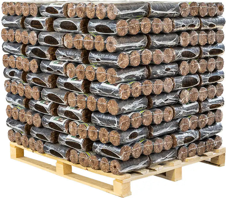 Biomac Glut- und Nachtbriketts extra hart aus Rinde – Palette 1.000 kg
