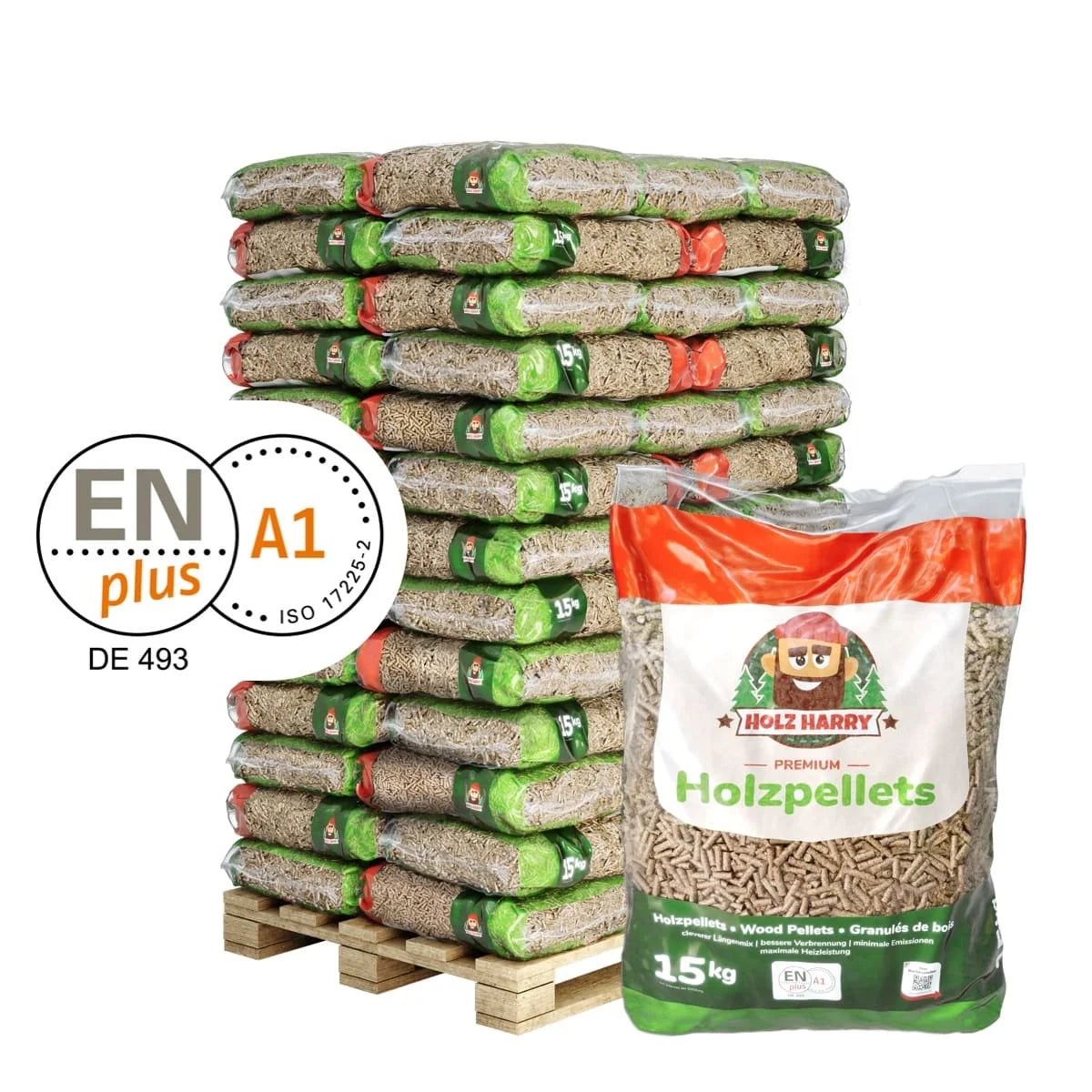 Holz Harry Premium Holzpellets ENplus A1 – Palette 975 kg